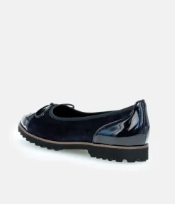 Gabor Stylish Navy Patent/Suede Ballerinas