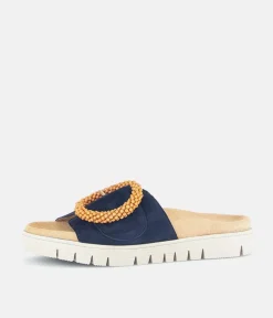 Gabor Stylish Navy Suede Mule Sandals