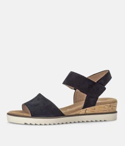 Gabor Stylish Navy Suede Wedge Sandals