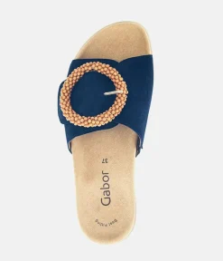 Gabor Stylish Navy Suede Mule Sandals