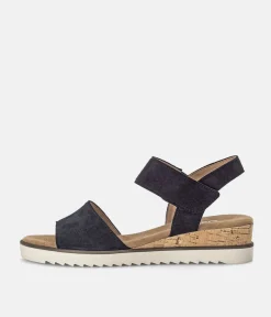 Gabor Stylish Navy Suede Wedge Sandals