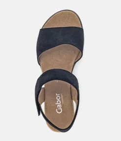 Gabor Stylish Navy Suede Wedge Sandals