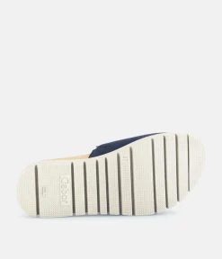 Gabor Stylish Navy Suede Mule Sandals