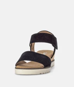 Gabor Stylish Navy Suede Wedge Sandals