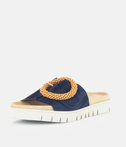 Gabor Stylish Navy Suede Mule Sandals