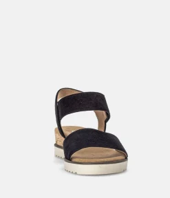Gabor Stylish Navy Suede Wedge Sandals