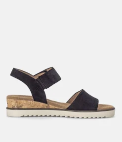 Gabor Stylish Navy Suede Wedge Sandals