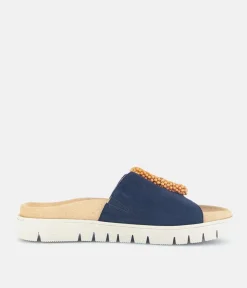 Gabor Stylish Navy Suede Mule Sandals