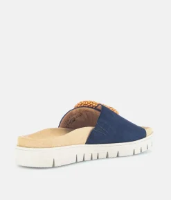 Gabor Stylish Navy Suede Mule Sandals