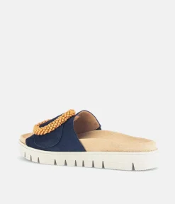 Gabor Stylish Navy Suede Mule Sandals