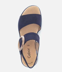 Gabor Stylish Navy Wedge Sandals