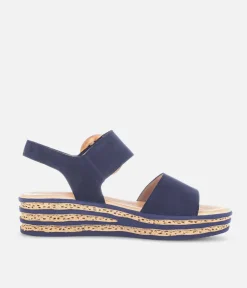 Gabor Stylish Navy Wedge Sandals