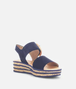Gabor Stylish Navy Wedge Sandals