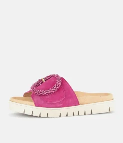 Gabor Stylish Pink Suede Mule Sandals