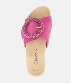 Gabor Stylish Pink Suede Mule Sandals