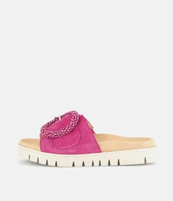 Gabor Stylish Pink Suede Mule Sandals