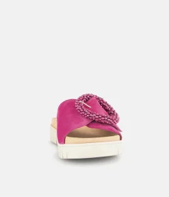 Gabor Stylish Pink Suede Mule Sandals