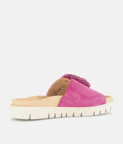 Gabor Stylish Pink Suede Mule Sandals