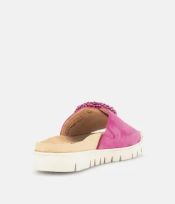 Gabor Stylish Pink Suede Mule Sandals