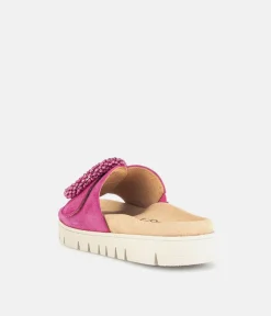 Gabor Stylish Pink Suede Mule Sandals