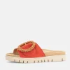 Gabor Stylish Pumpkin Orange Suede Mule Sandals