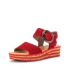 Gabor Stylish Red Cork Wedge Sandals