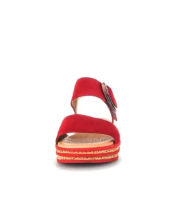 Gabor Stylish Red Cork Wedge Sandals