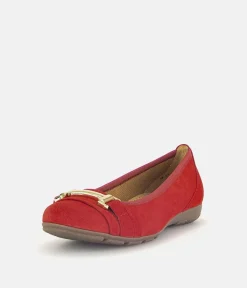Gabor Stylish Red Suede Ballet Flats