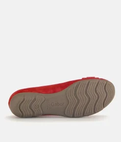 Gabor Stylish Red Suede Ballet Flats