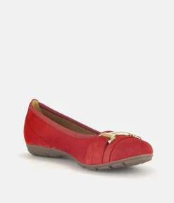 Gabor Stylish Red Suede Ballet Flats