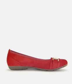 Gabor Stylish Red Suede Ballet Flats