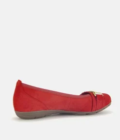 Gabor Stylish Red Suede Ballet Flats