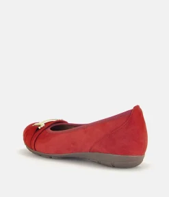 Gabor Stylish Red Suede Ballet Flats