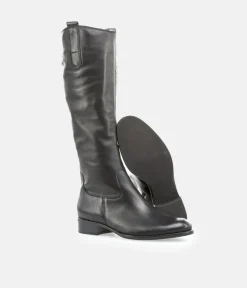 Gabor Stylish Slim Fit Long Black Leather Boots