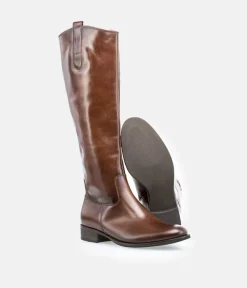 Gabor Stylish Slim Fit Long Brown Leather Boots