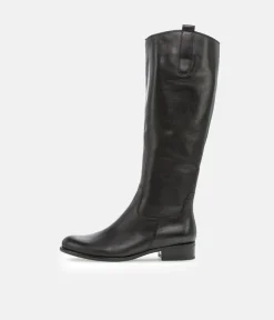 Gabor Stylish Slim Fit Long Black Leather Boots