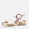 Gabor Stylish White Cork Wedge Sandals