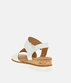 Gabor Stylish White Leather Wedge Sandals