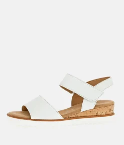 Gabor Stylish White Leather Wedge Sandals