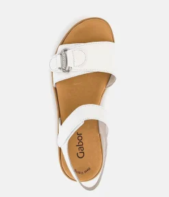 Gabor Stylish White Leather Wedge Sandals