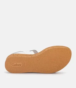 Gabor Stylish White Leather Wedge Sandals