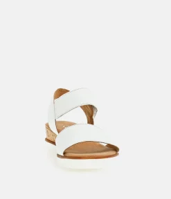 Gabor Stylish White Leather Wedge Sandals