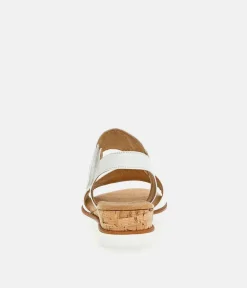 Gabor Stylish White Leather Wedge Sandals