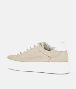 Gabor Trendy Beige Suede Platform Trainers