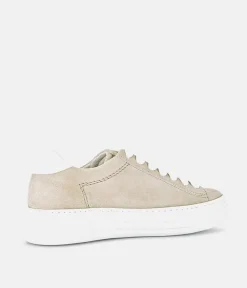 Gabor Trendy Beige Suede Platform Trainers