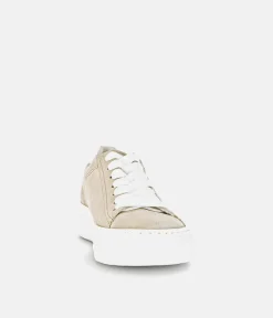 Gabor Trendy Beige Suede Platform Trainers