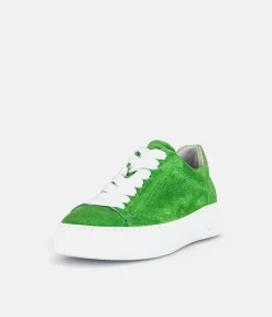 Gabor Trendy Green Suede Platform Trainers