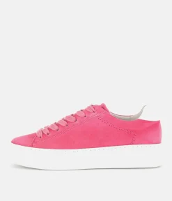 Gabor Trendy Pink Suede Platform Trainers