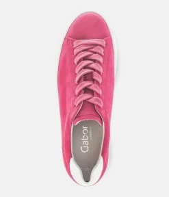 Gabor Trendy Pink Suede Platform Trainers