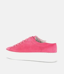 Gabor Trendy Pink Suede Platform Trainers